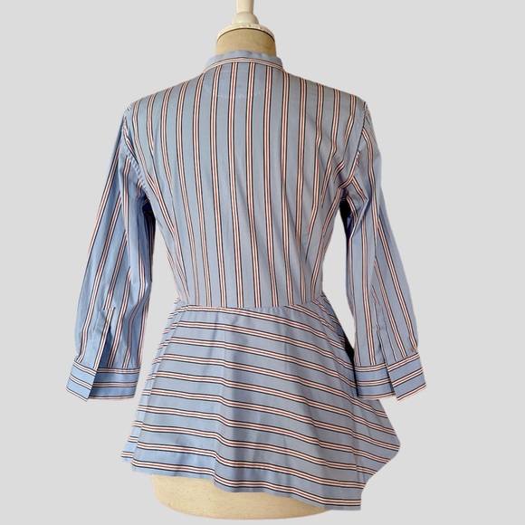 Striped Blouse Peplum Made in Italy - Picture 3 of 11